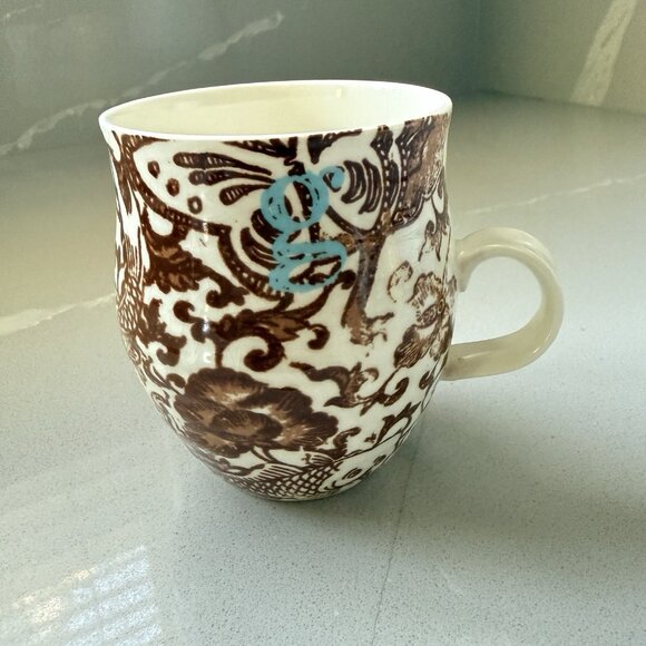 Anthropologie Homegrown Monogram Floral G Letter Initial Coffee Tea Mug Cup - Picture 1 of 4